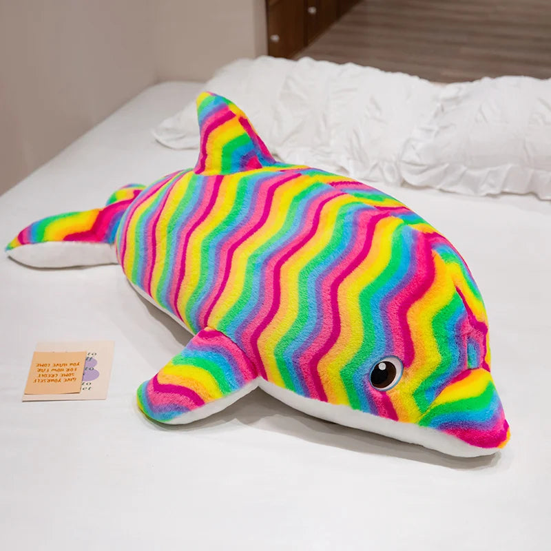Dolphy the Giant Colorful Dolphin Snuggle Plush