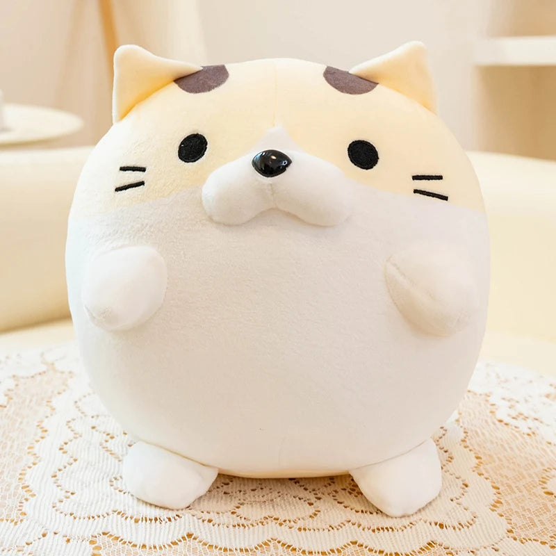 Chonky Round Calico Cat Kawaii Snuggle Plushie