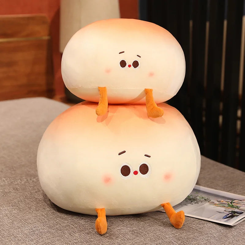 Steamy the Kawaii Stuffed Bun Bread Cartoon Plush Pillow