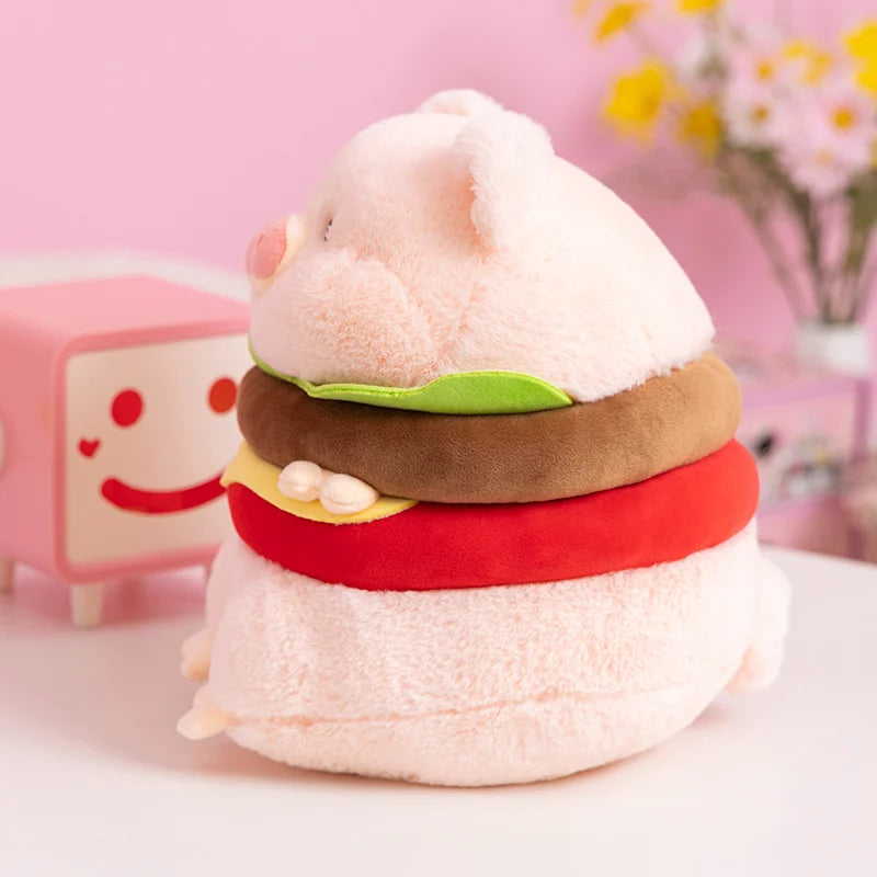 Piggy Burger Bun Kawaii Snuggle Plushie