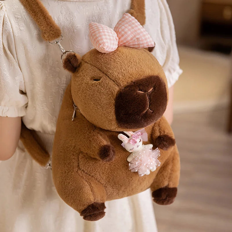Capy the Bow Fries Burger Flower Capybara Backpack Plush