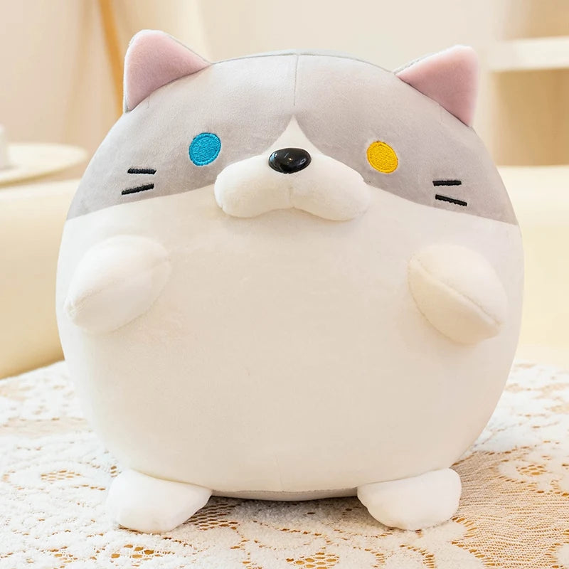 Chonky Round Calico Cat Kawaii Snuggle Plushie