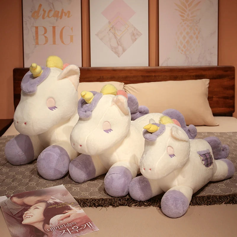 Dreamy Lying Unicorn Horse Soft Plush Pillow