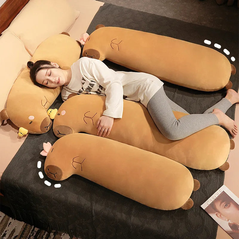 Capo the Chonky Brown Capybara Sleeping Pillow Plush