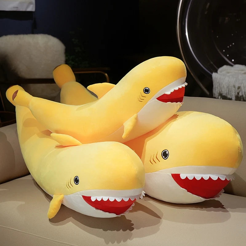 Banny the Banana Shark Cozy Throw Pillow