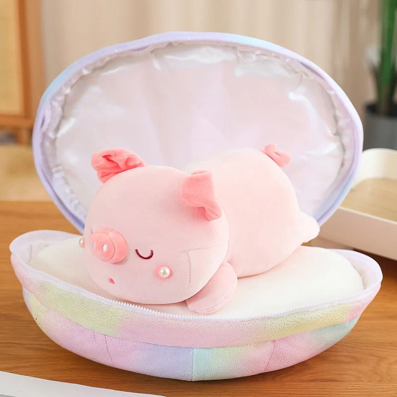Peekaboo Conch Shell Kawaii Piggy Plushie