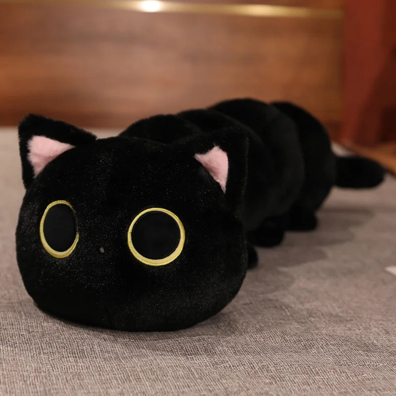 Luna the Sleeping Black Cat Long Pillow