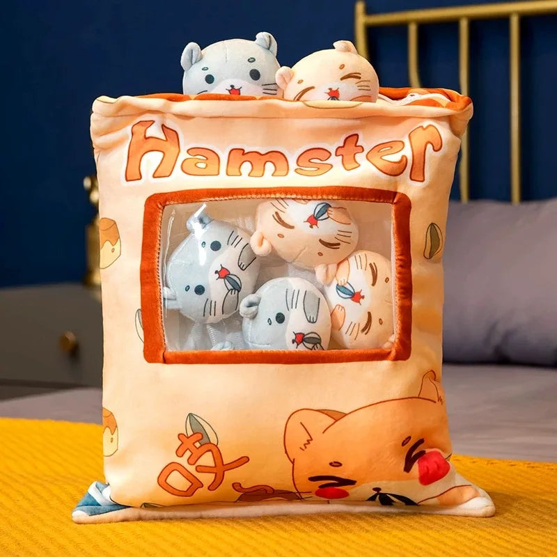 Pudding the Cat Paw Rabbit Bubble Tea Candy Bag Plushie
