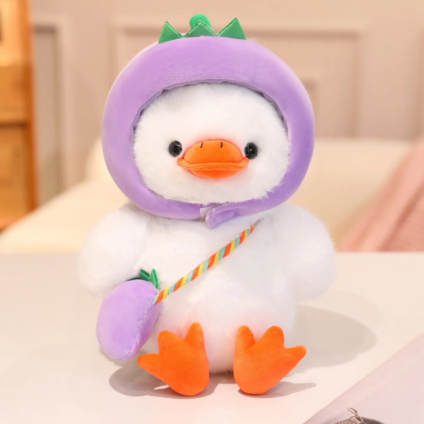 Ducky the Veggie Hat Carrot Pepper Duck Funny Plushie