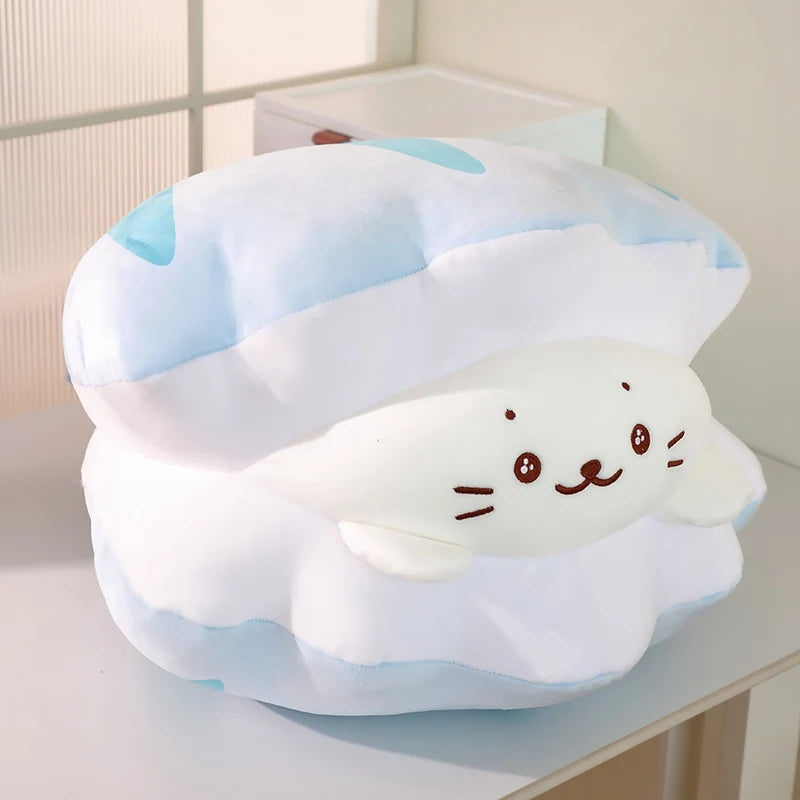 Snowy the Seal in Shell Soft Plush Pillow