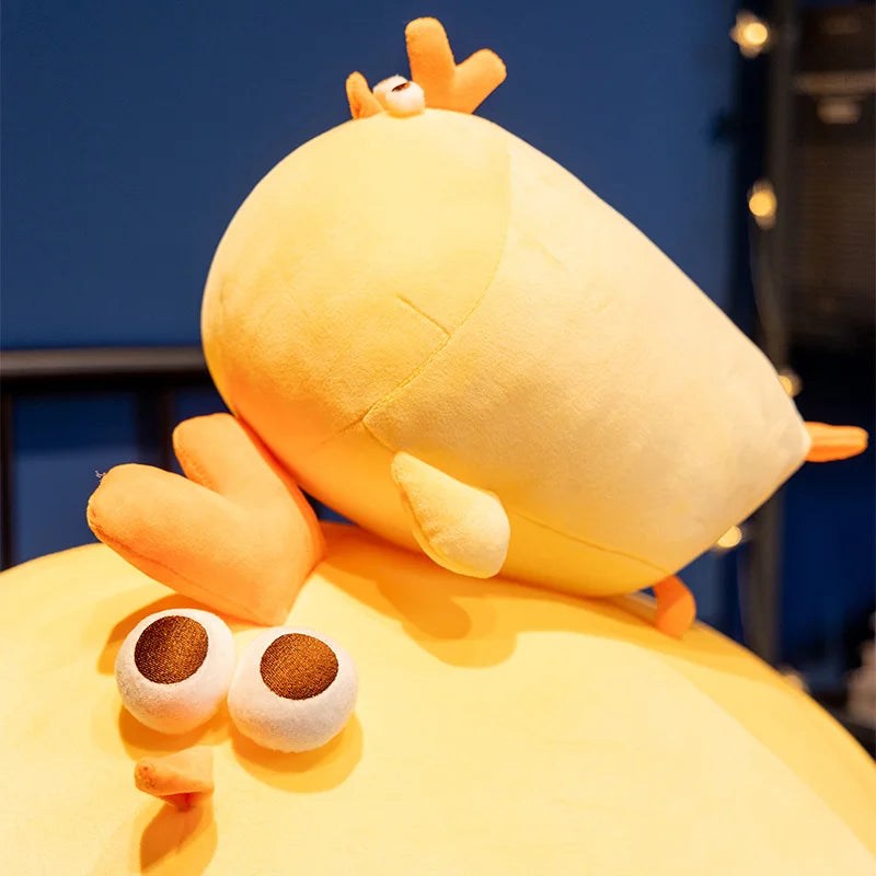 Sunny the Round Sleepy Yellow Chick Plush