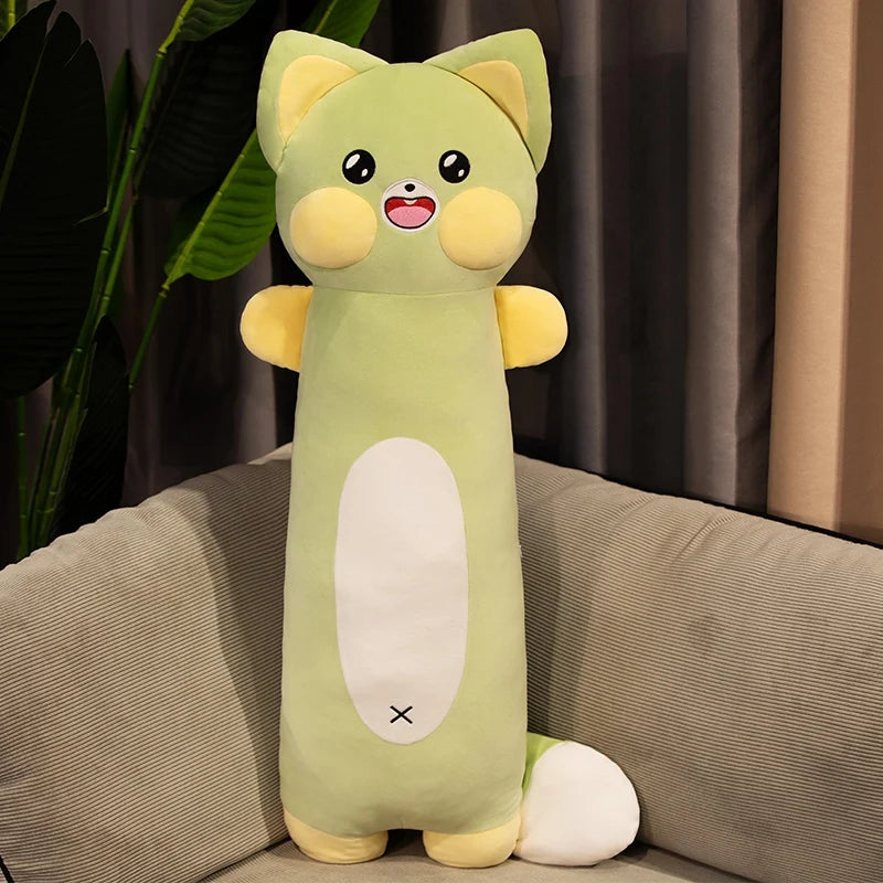 Luna the Chonky Long Body Raccoon Cat Plush Pillow