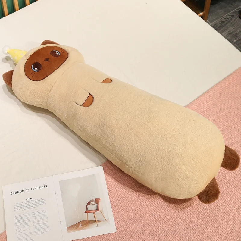 Long Body Snuggle Cat Seal Plush Pillow