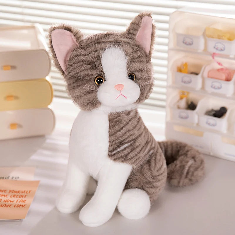 Mochi the Soft White Gray Kitten Plush Pillow