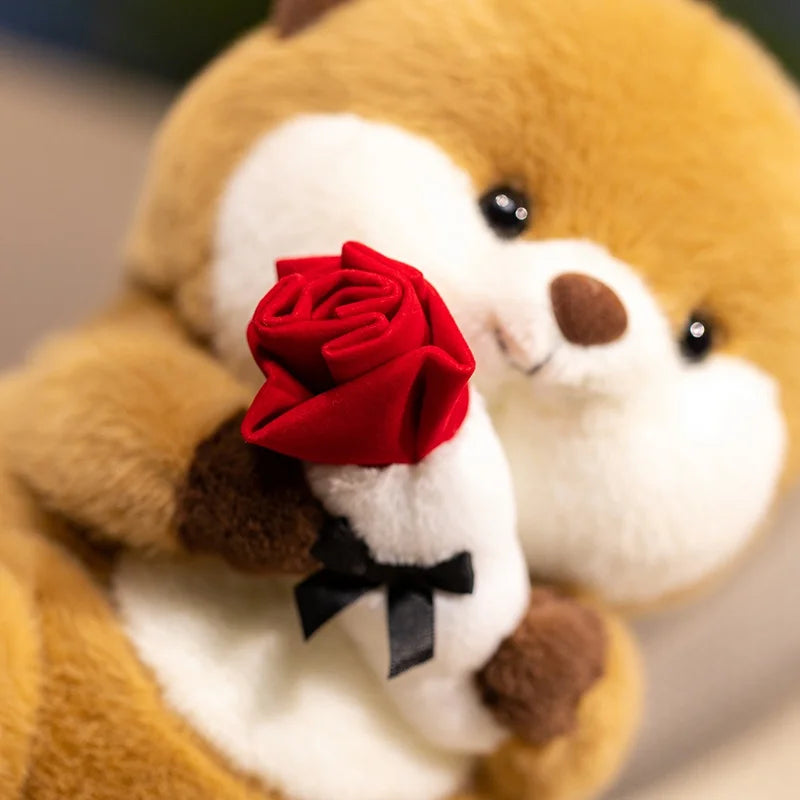 Ottie the Fluffy Kawaii Otter Flower Snuggle Plushie