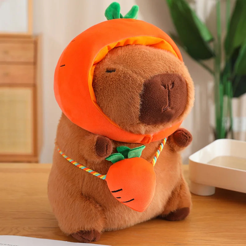 Capy the Veggie Hat Carrot Pumpkin Capybara Plushie