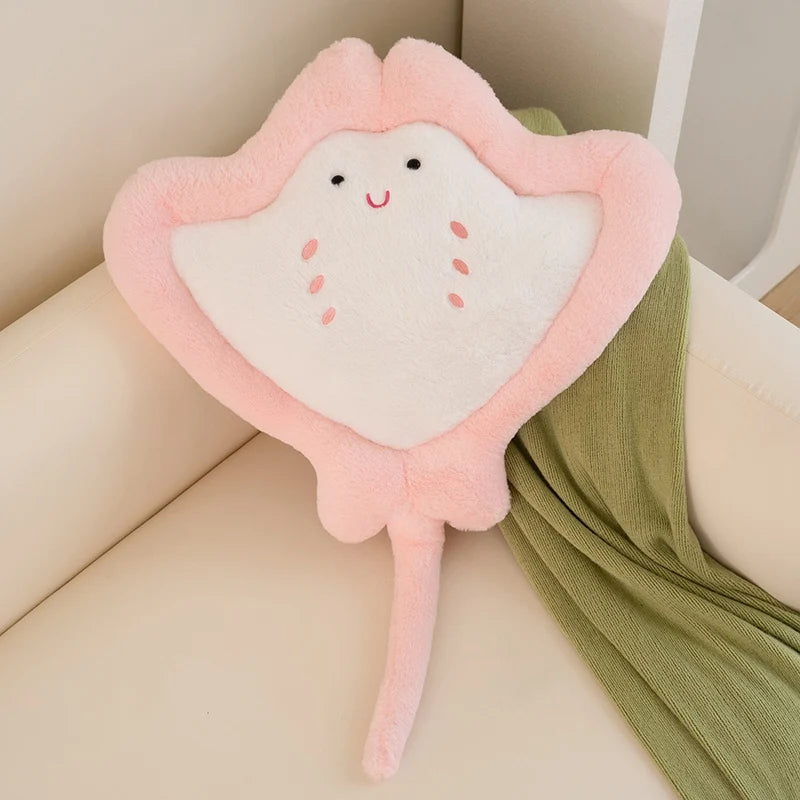 Manta the Kawaii Japanese Ray Throw Pillow Plush
