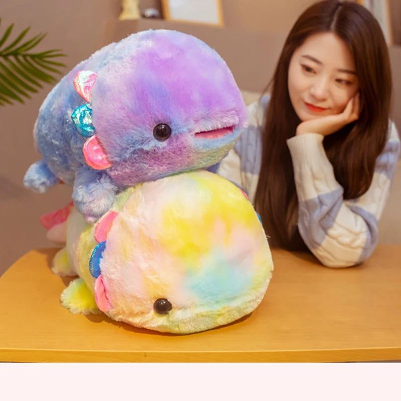 Rainbow the Colorful Giant Salamander Dino Fish Plushie