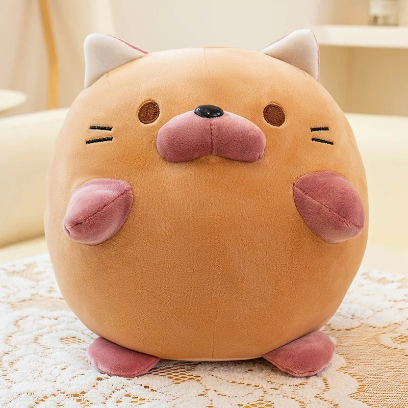 Chonky Round Calico Cat Kawaii Snuggle Plushie