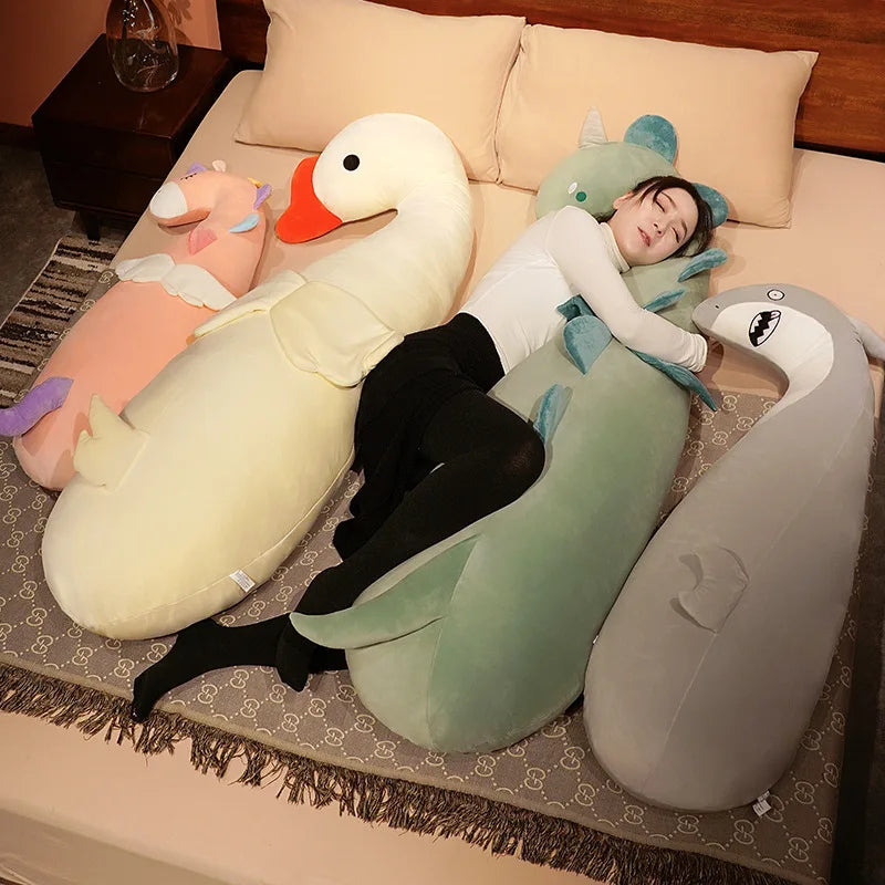 Pillowy Giant Unicorn Dinosaur Goose Bed Surround Plush