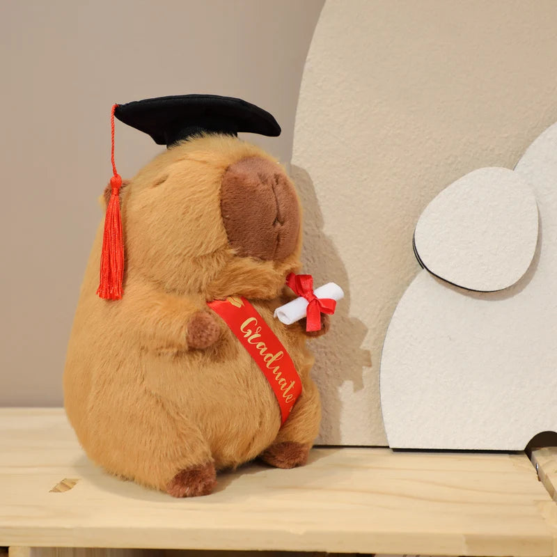 Capy the Doctor Graduate Cartoon Capybara Plush Pillow