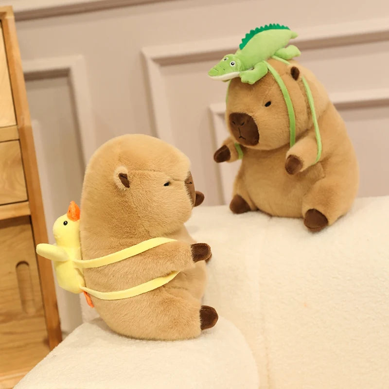 Chunky Dressed Capybara with Backpack Kawaii Plushie