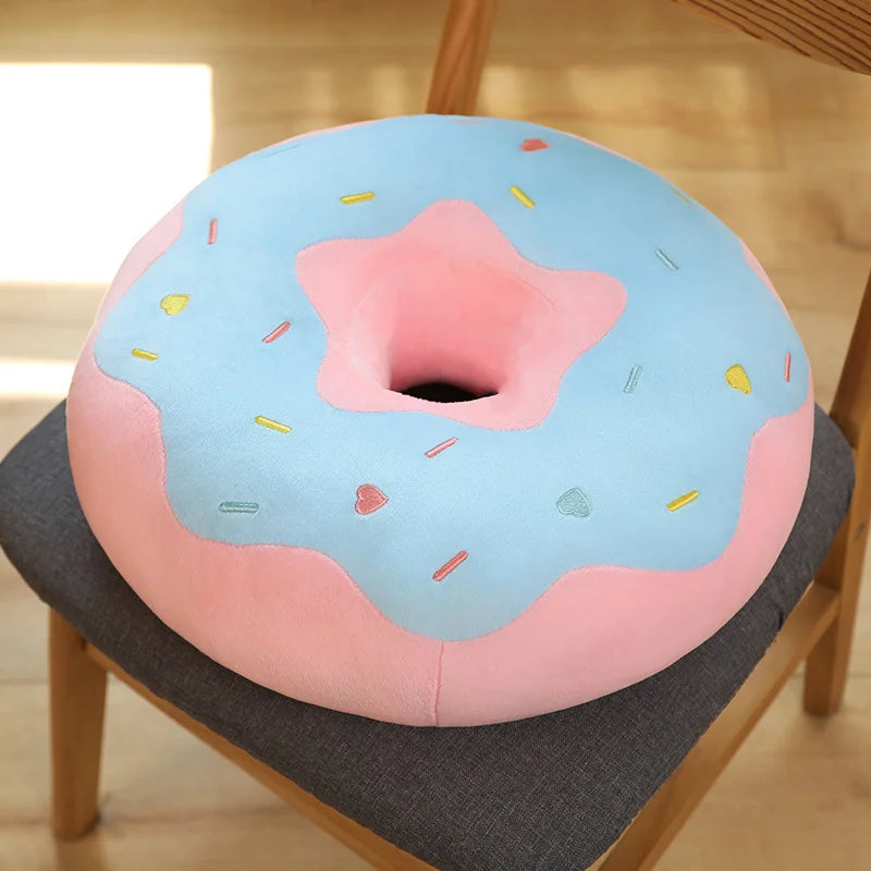 Glazed the Squishy Donut Ring Plush Seat Pillow