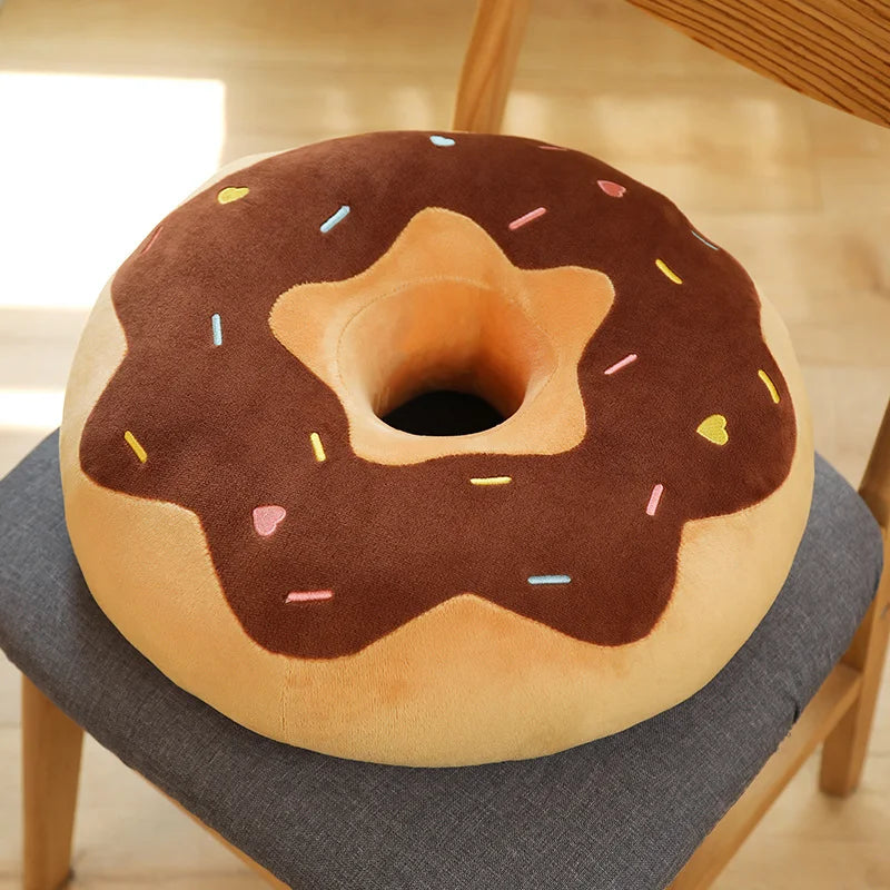 Glazed the Squishy Donut Ring Plush Seat Pillow