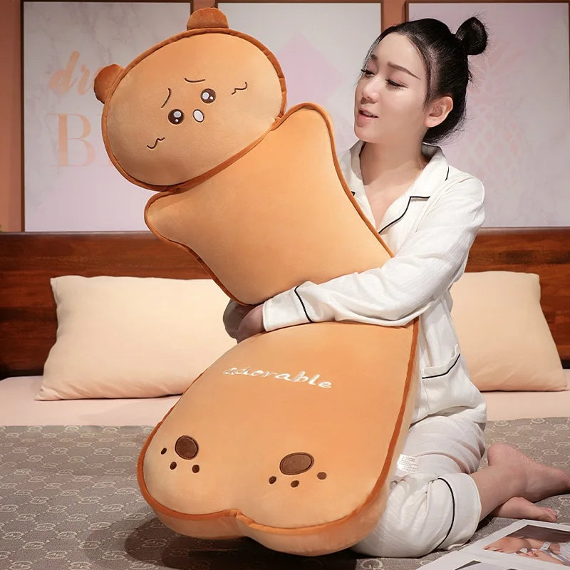 Toasty the Kawaii Butter Biscuit Cat Bear Long Body Plush Pillow
