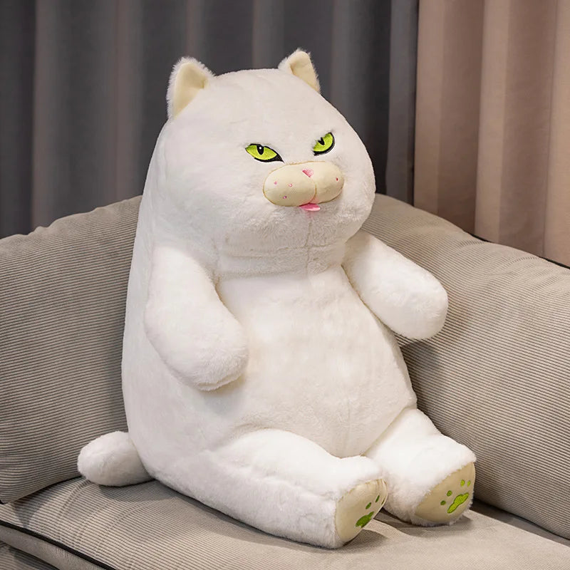 Pudgy Lifelike Black Cat Plush