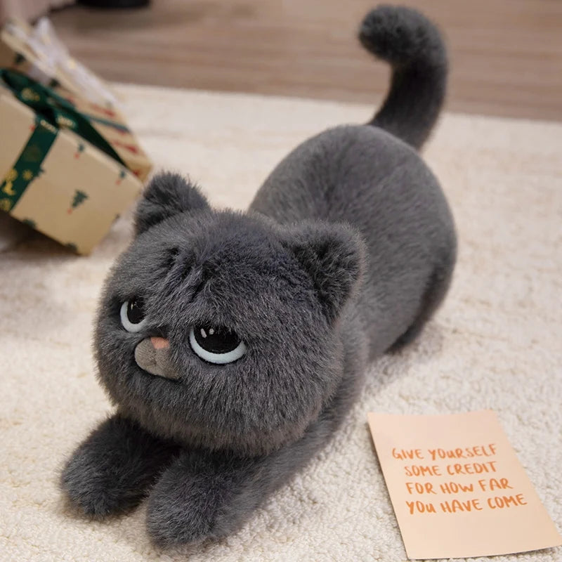 Lazy the Chonky Lying Cat Sleeping Plush Pillow