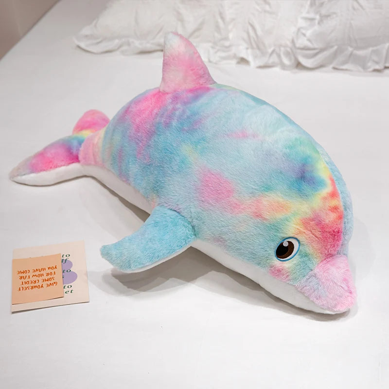 Dolphy the Giant Colorful Dolphin Snuggle Plush