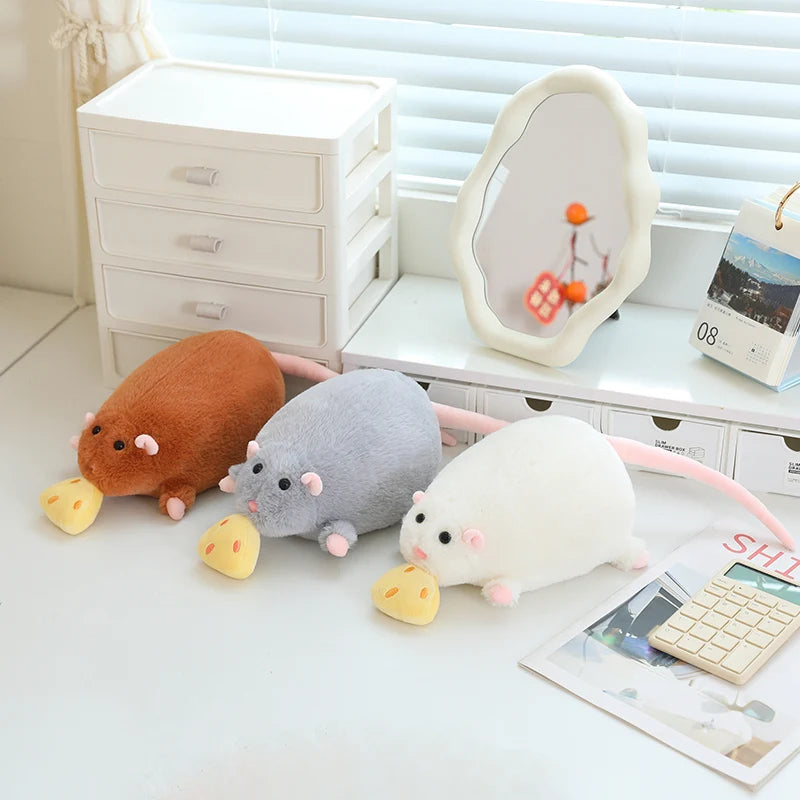 Nibbles the Cheeky Pull-String Cheese Rat Plushie