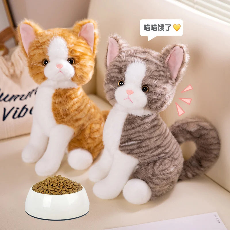 Mochi the Soft White Gray Kitten Plush Pillow