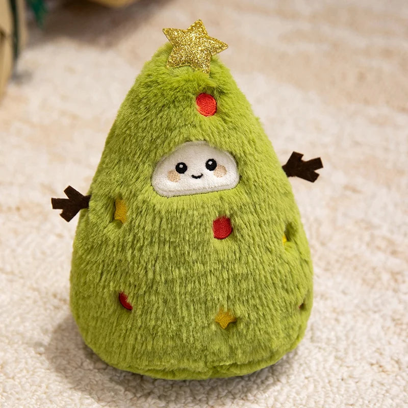 Jolly Christmas Santa Snowman Tree Plushie Trio