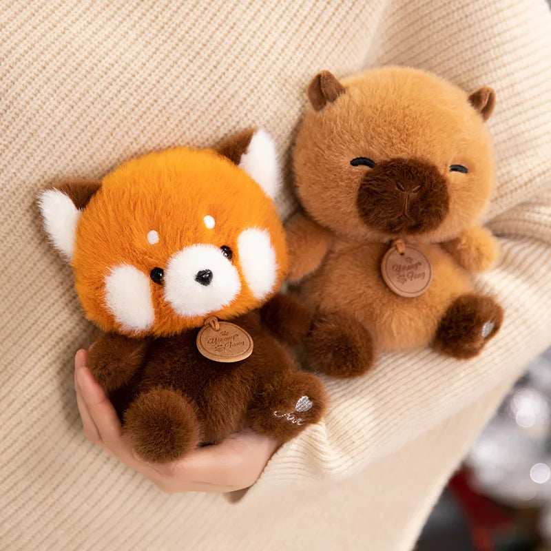 Kawaii Sitting Dino Fox Red Panda Plushie Collection