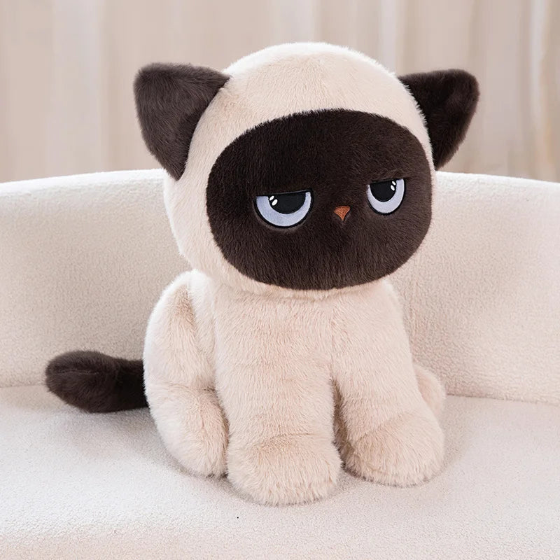 Sitting Siamese Cat Plush Cushion