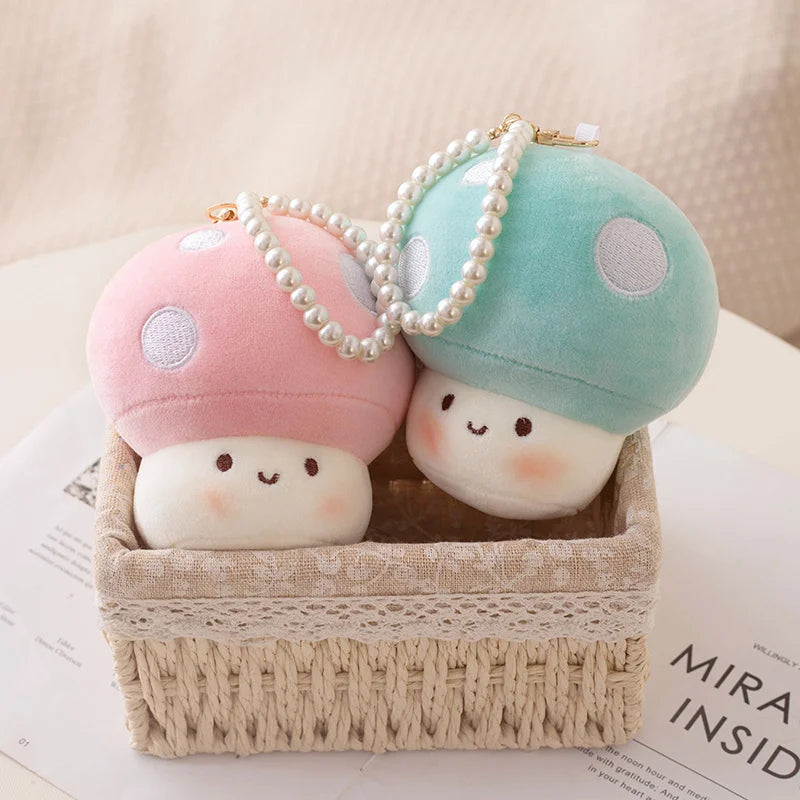 Mushy the Kawaii Squeezable Rainbow Mushroom Pendant Plush