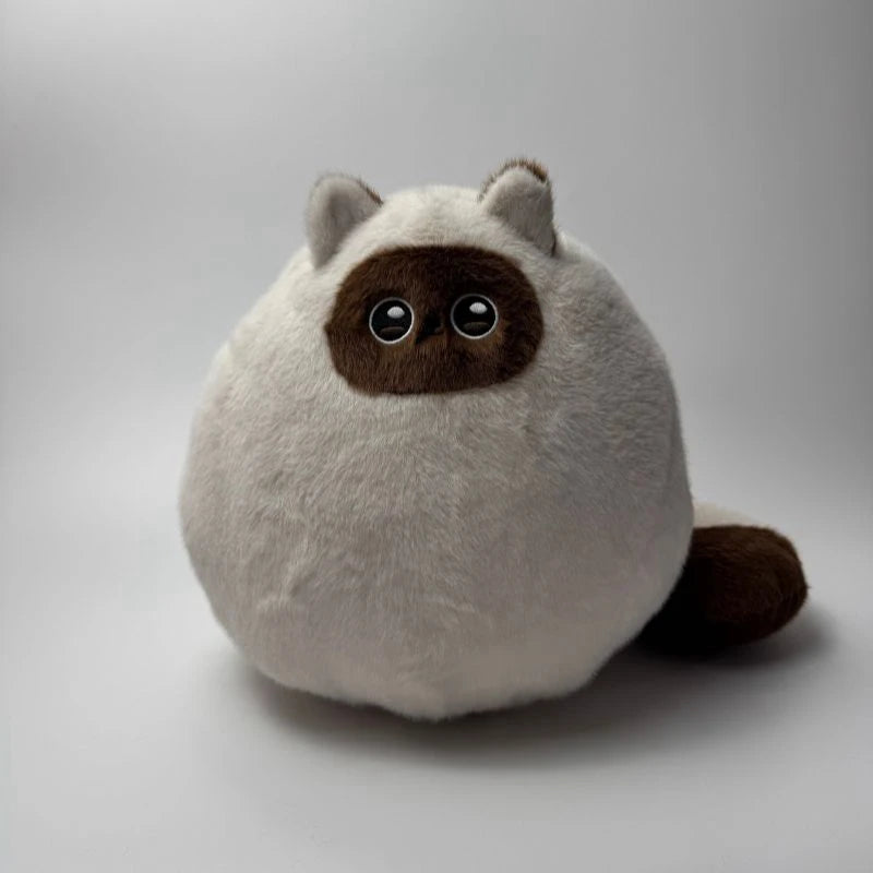 Pudgy White & Black Kitty Snuggle Plush