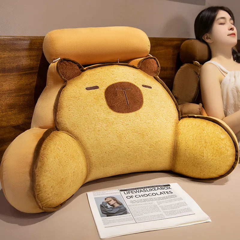 Toasty Kawaii Bread Cat Capybara Triangle Backrest Pillow