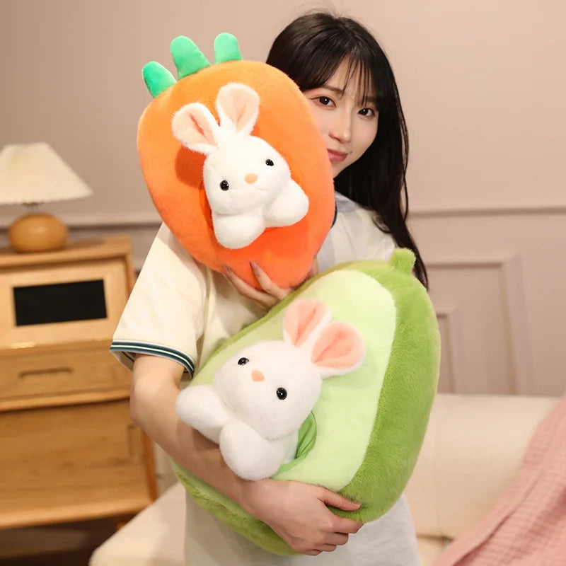 Bunny the Kawaii Avocado Carrot Fruit Nest Snuggle Plushie