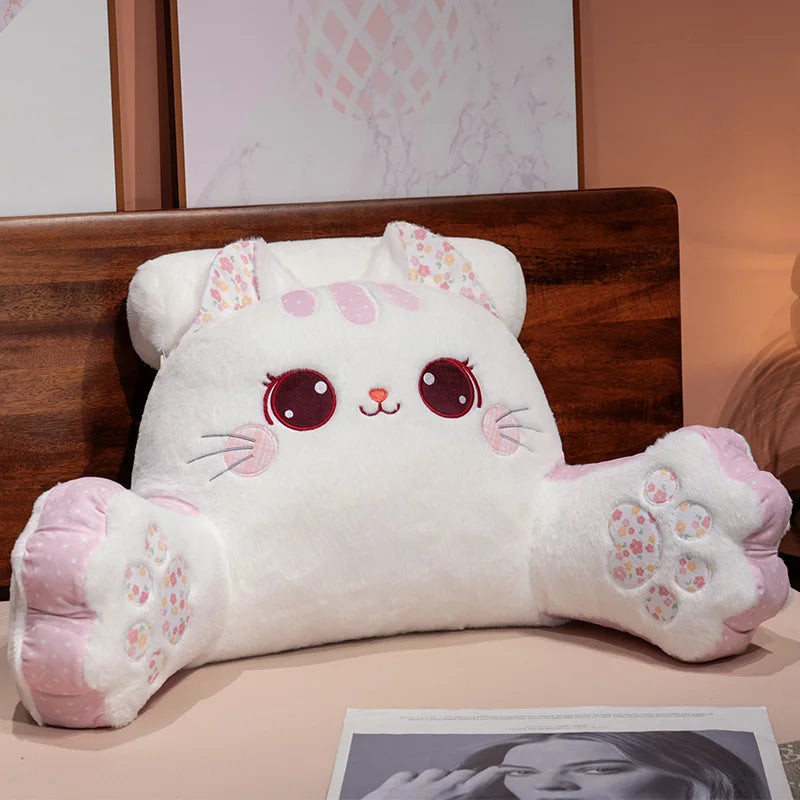 Poofy Cat Backrest Triangle Snuggle Pillow