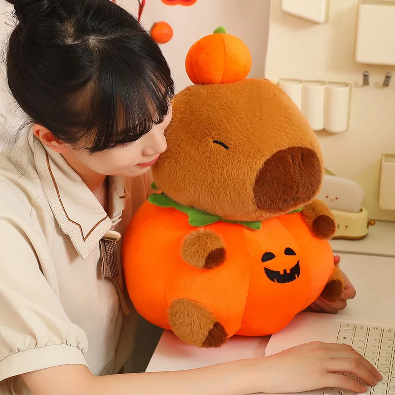 Capy the Pumpkin Halloween Capybara Plush Pillow