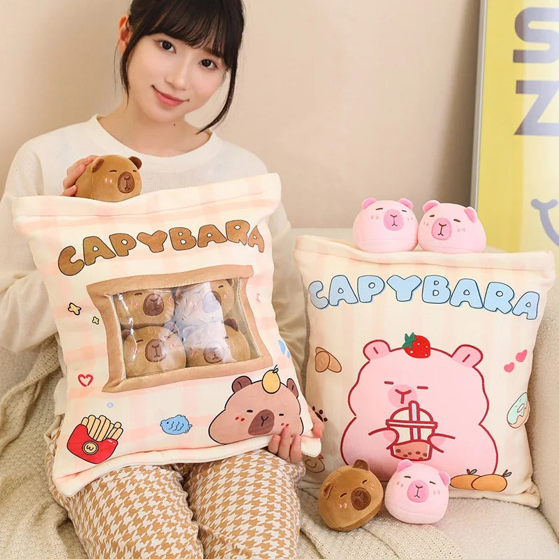 Capy the Squishy Six-Ball Kawaii Capybara Snack Bag Plush