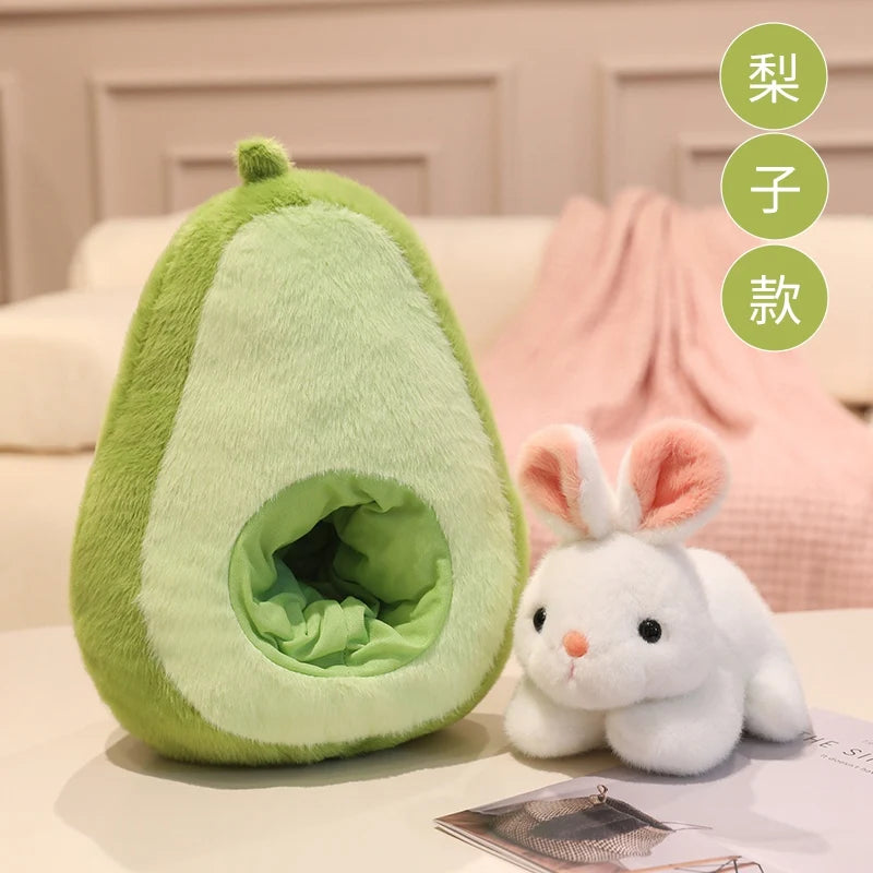 Bunny the Kawaii Avocado Carrot Fruit Nest Snuggle Plushie