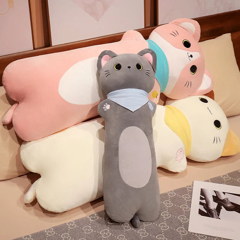 Noodle the Kawaii Long Cat Bolster Leg Support Snuggle Pillow