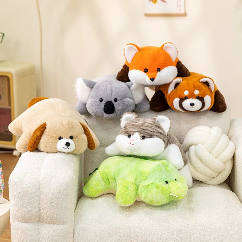 Fluffy Dino Red Panda Koala Fox Stuffed Plushie Set
