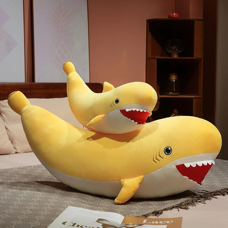Banny the Banana Shark Cozy Throw Pillow