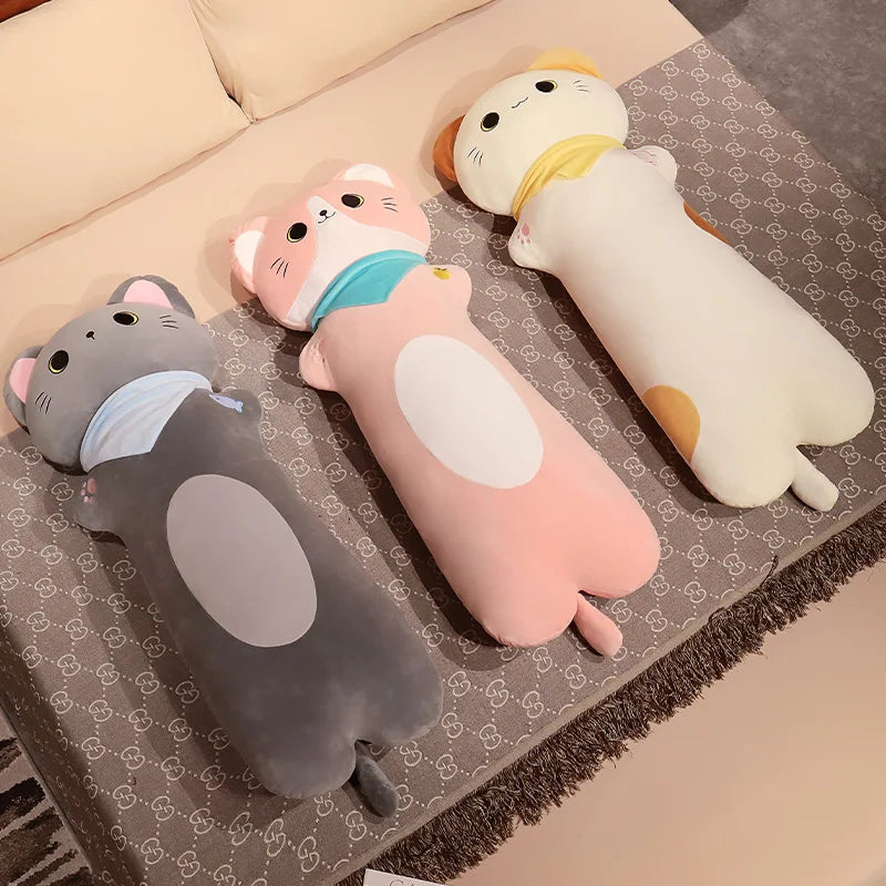 Noodle the Kawaii Long Cat Bolster Leg Support Snuggle Pillow