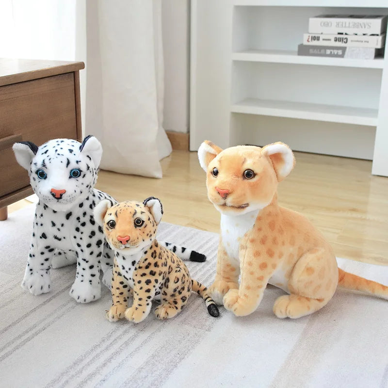 Lifelike Kawaii Snow Leopard Black Leopard Forest Plushie